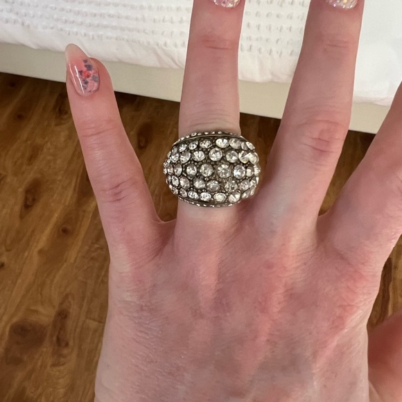 Crystal antique style dome ring gold finish 7 - Picture 5 of 6